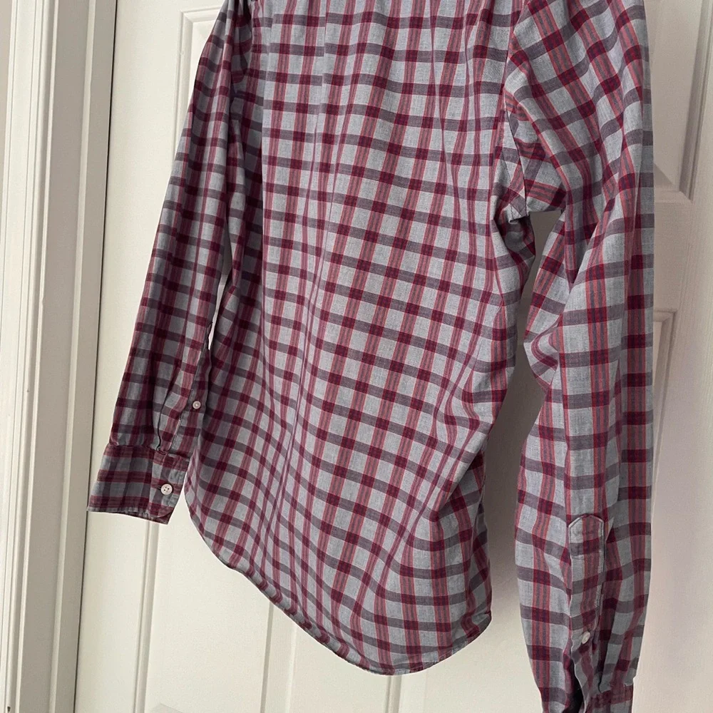 J.Crew men's Sz M Oxford blue and red plaid shirt - Picture 4 of 6